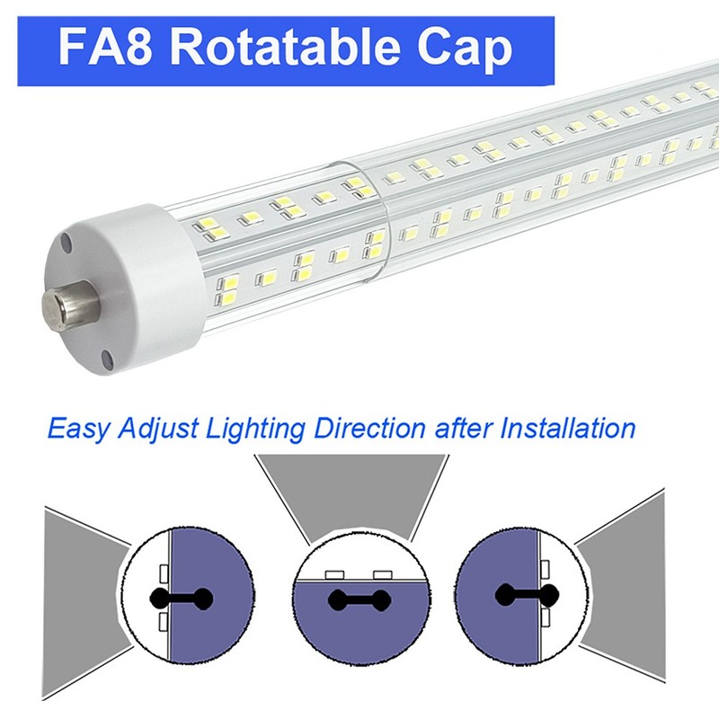 12Pack 8Ft Single Pin Led Workshop Lights 8' FA8 Bulbs 144W 18000Lm 6500K Clear gallery