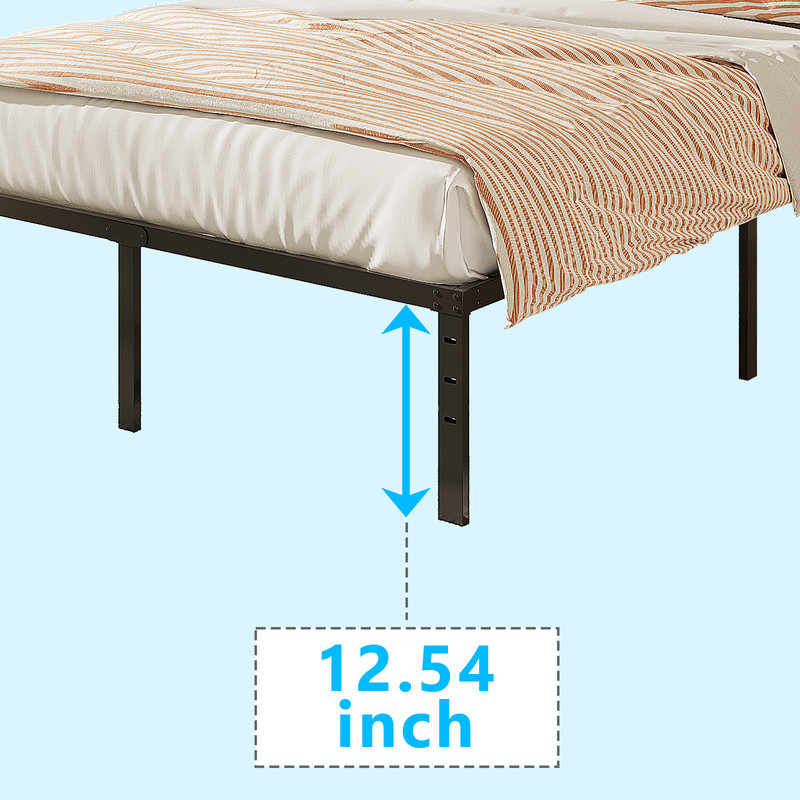 Black Queen Size Simple Basic Platform Metal Bed Frame - 14 Inch Bed Height gallery
