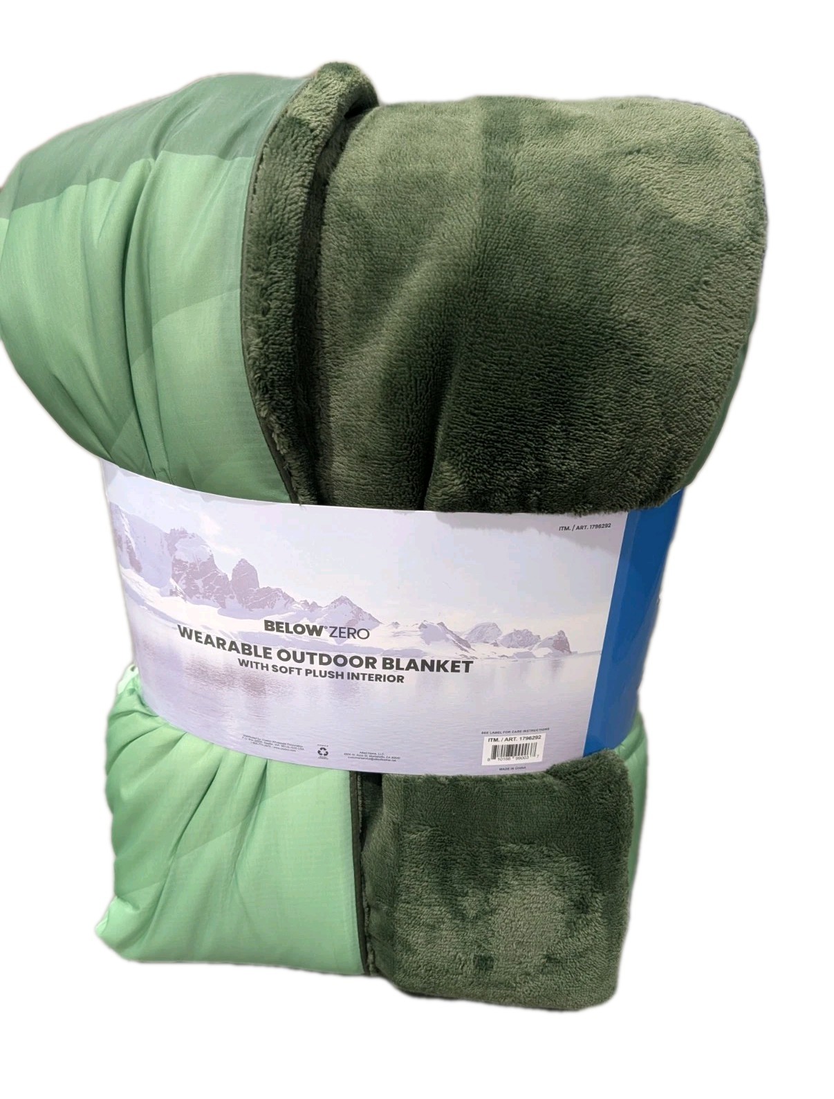 Below Zero Wearable Outdoor Blanket With Soft Plush Interior 72" X 54" gallery