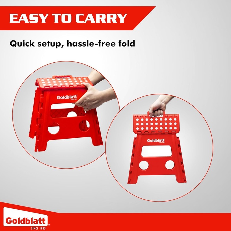 Goldblatt 2PC 12.5" Folding Step Stool Heavy-Duty Plastic Portable Stool 300 lbs gallery