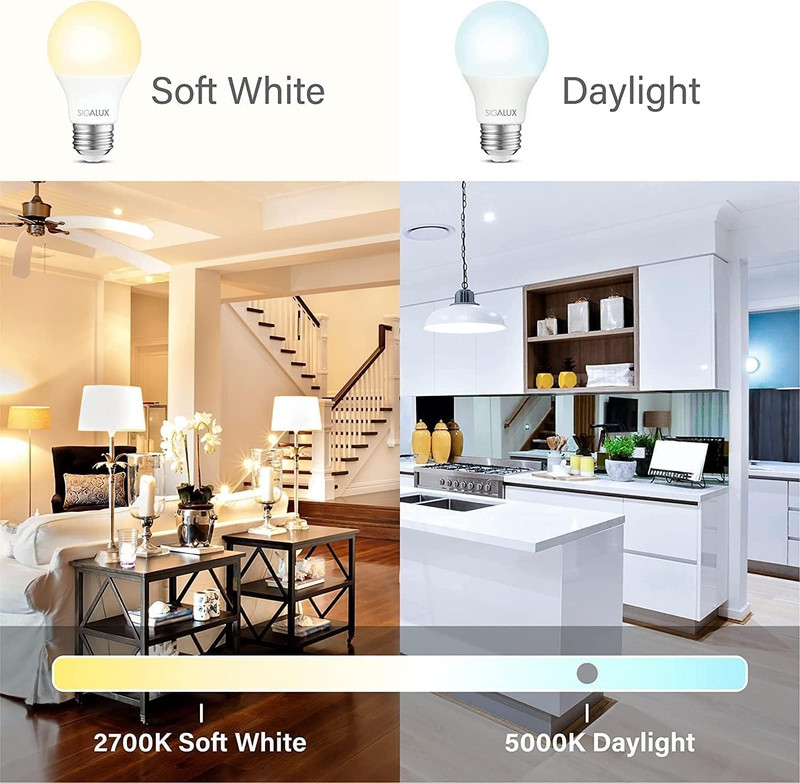 A19 LED Light Bulb 60W Equivalent, E26 Medium Base 5000K Daylight 800LM, Non-Dim gallery