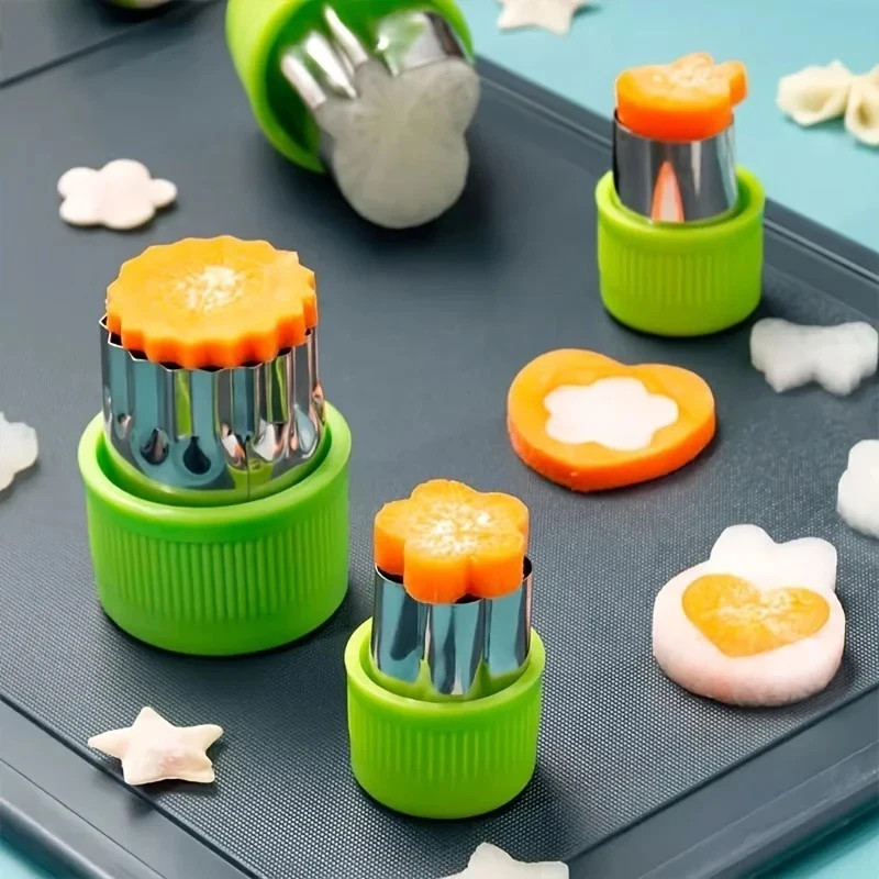 9-Pack Fruit & Veggie Cutter Set – Mini Cookie Shape Slicer Mold Stainless Steel gallery