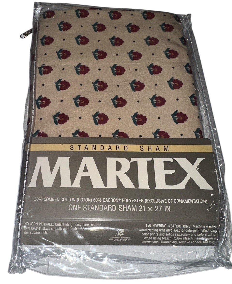 Martex Percale Standard Sham French Provincial Avignon Red Tan 21 X 27 gallery
