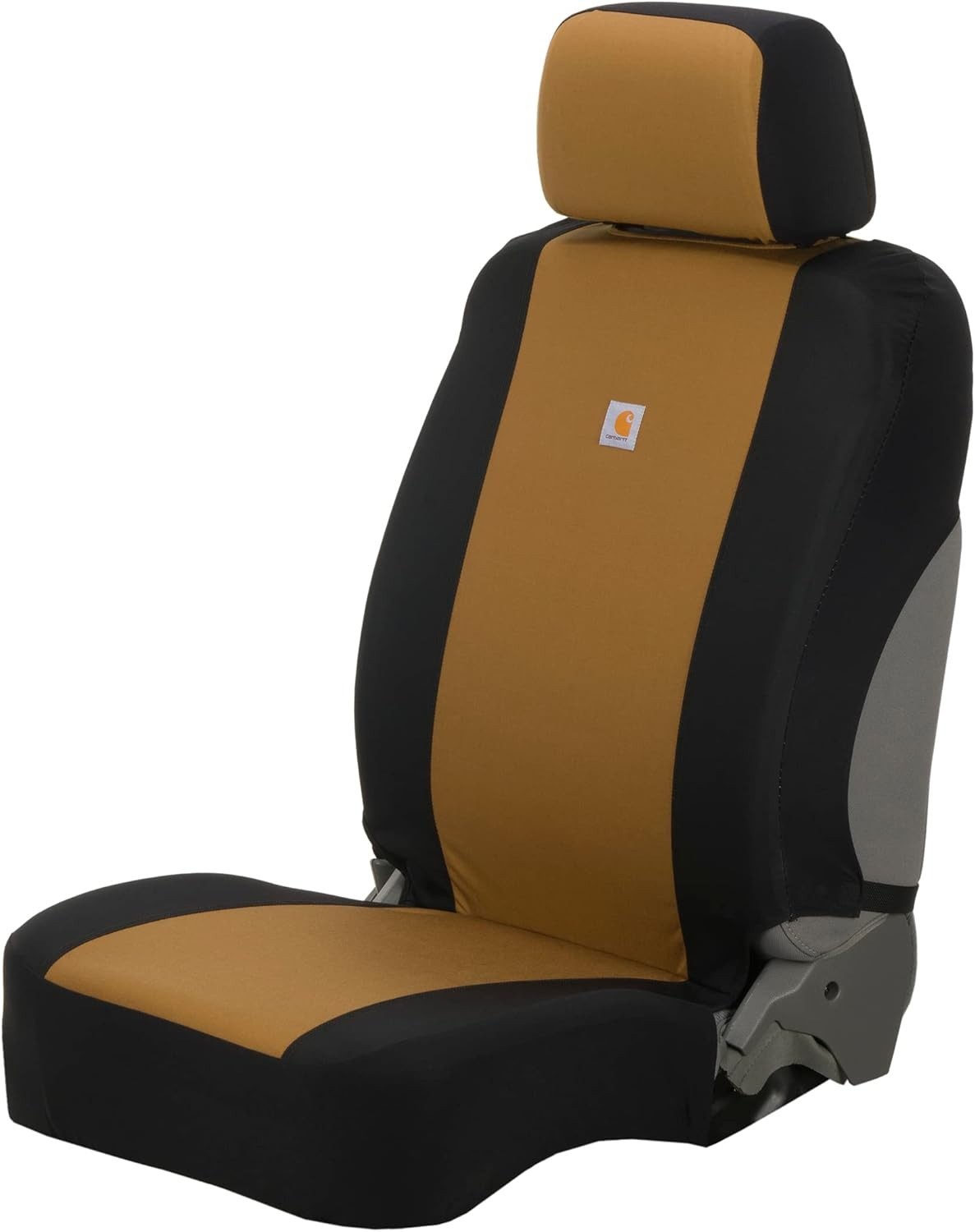 Carhartt - Universal Nylon Duck Canvas Fitted Bucket Seat Cover, Black and Brown gallery