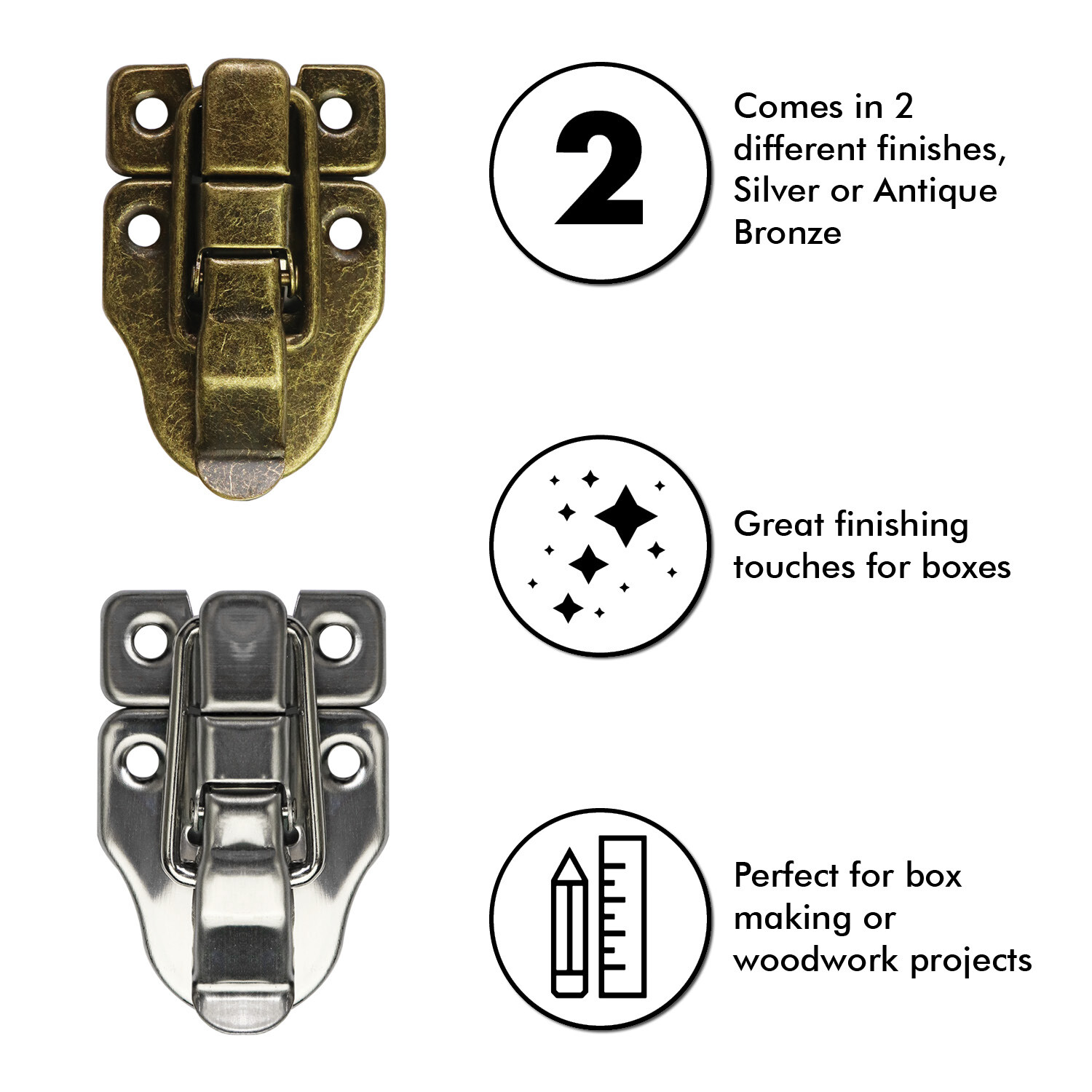 Duckbilled Box Hasp Toggle Latch Catch Lock with Screws for Wooden Jewelry Boxes gallery