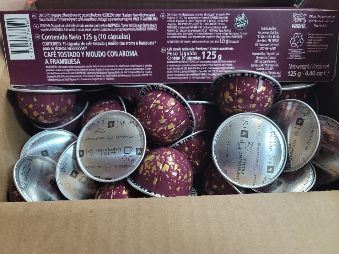 Nespresso Vertuo Infiniment Fruite Raspberry Fruity 100 PODS 7.77 OZ BULK/LOOSE gallery