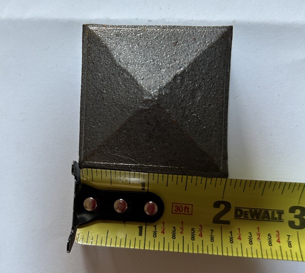 2" x 2" Metal Pyramid Post Cap for Metal Posts - Silver gallery