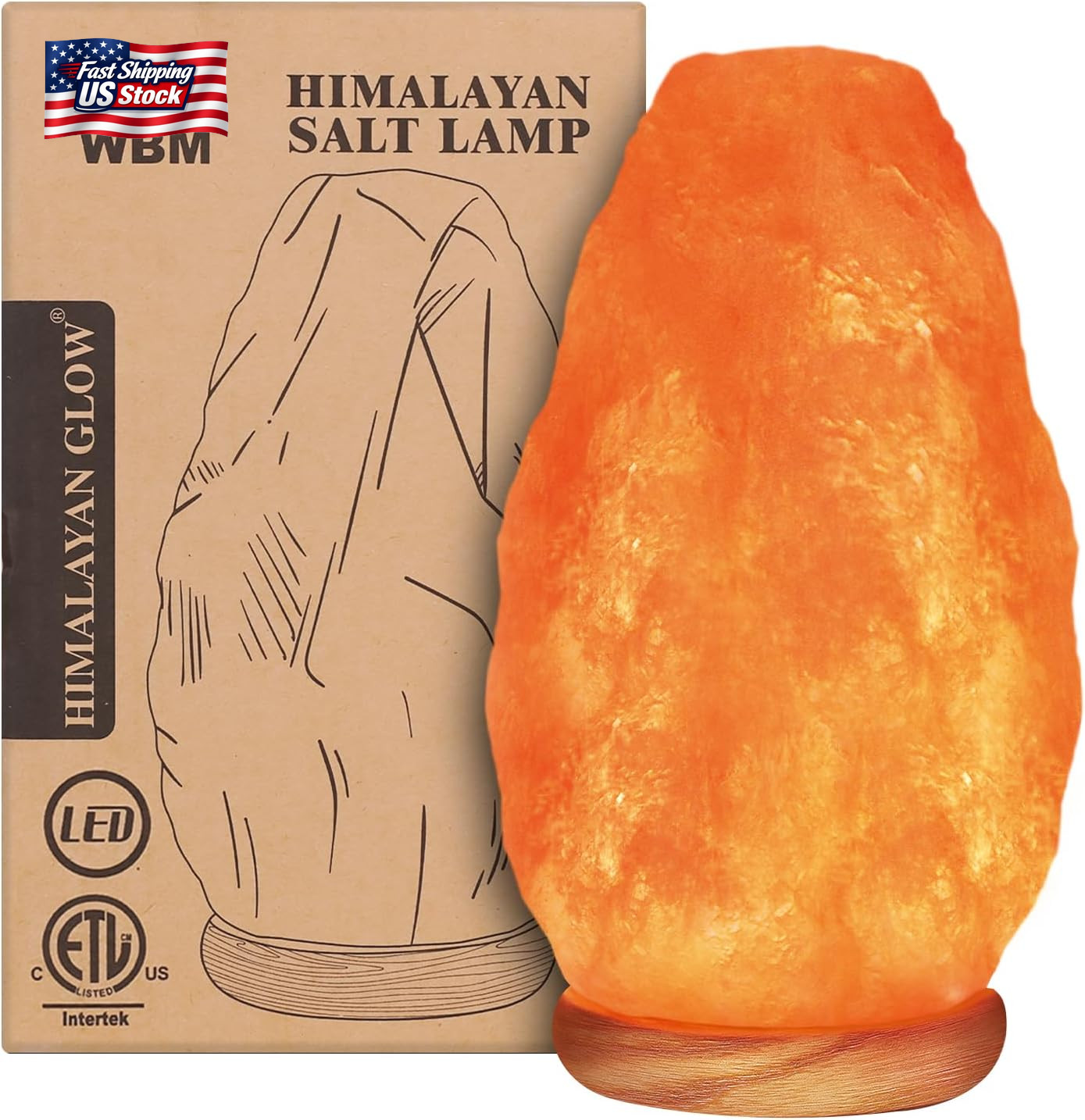 WBM Salt Lamp - USB Himalayan Salt Lamp with Touch Dimmer Control, Natural Pink gallery