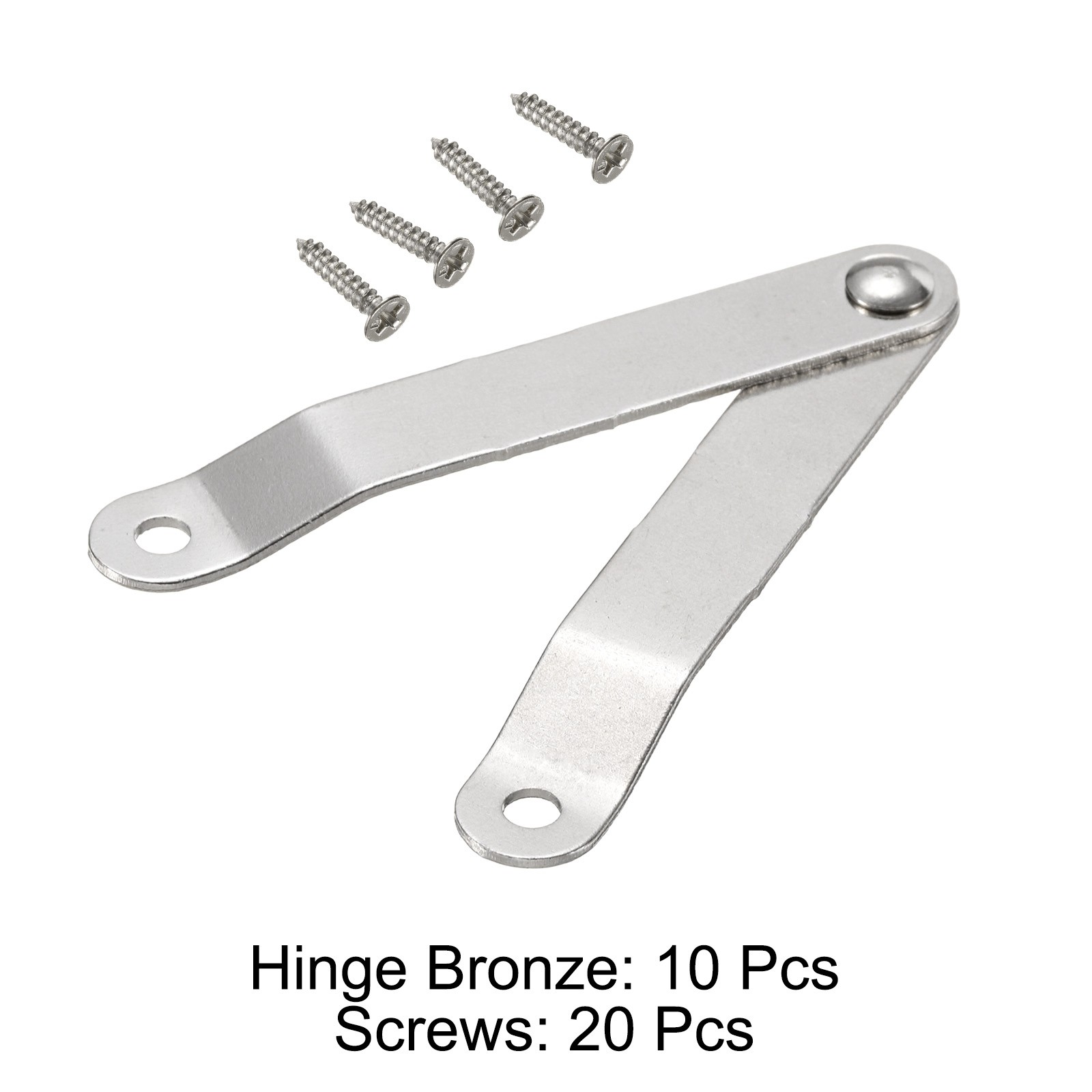 10pcs Lid Folding Support Hinges Silver(Folded L 2.6"/65mm, Plate W 0.4"/10mm) gallery