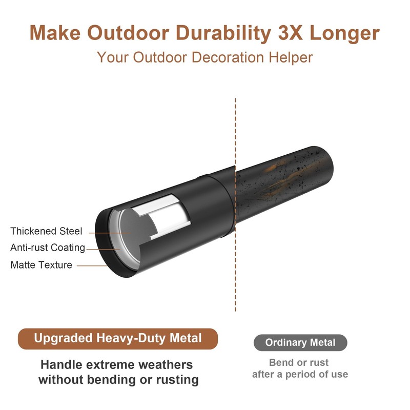 6 Pack String Light Poles for Outside, Heavy-Duty Metal Light Poles for Outdo... gallery