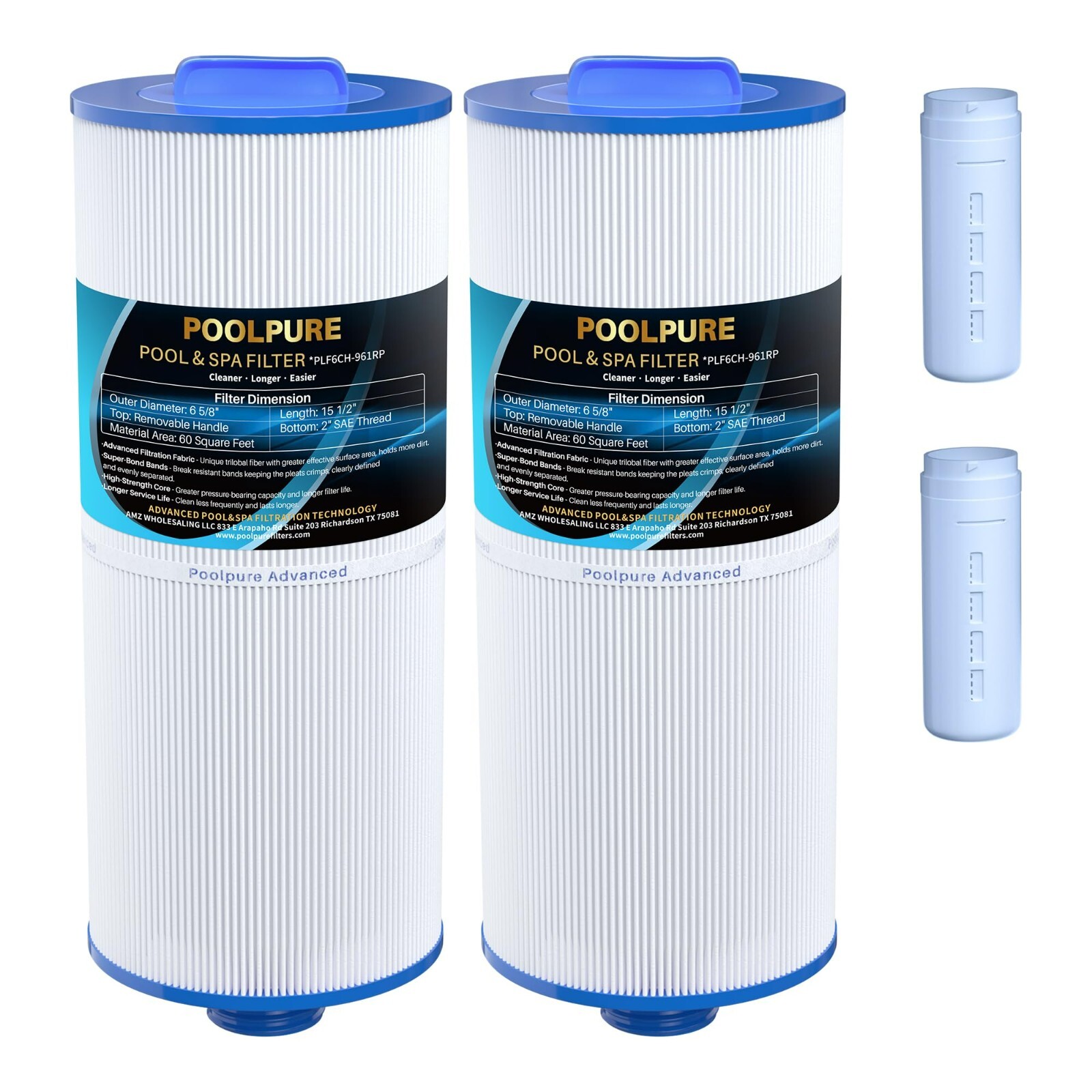 POOLPURE Removable Handle Spa Filter Replaces PJW60TL-OT-F2S, Jacuzzi Prem J300 gallery