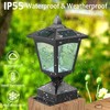Solar Post Lights, 30 Pcs Bright LED, 4 Amorphous Silicon Solar Panels, (2 Pack) gallery