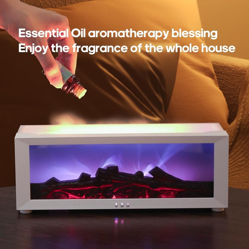 Essential Oil Diffuser 7 Colors Fireplace Fire Flame Aromatherapy Diffuser 150ml gallery