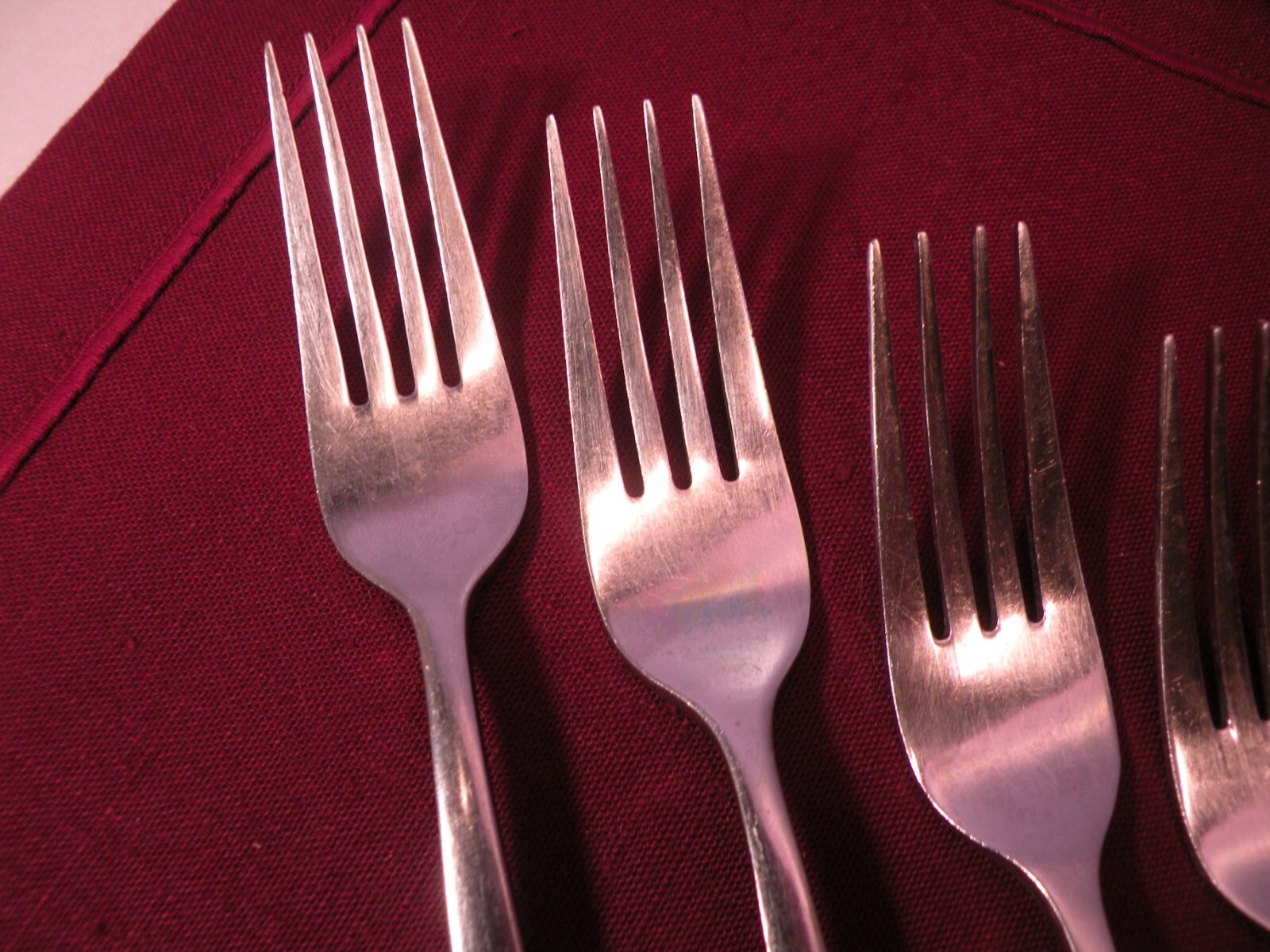 Set Of 6 ONEIDA Taylor Satin Flatware Dinner Forks 7 7/8 GF1 gallery