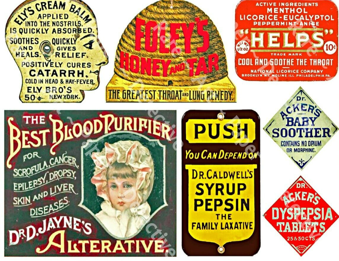 Pharmacy Signs & Apothecary Advertising Sticker Labels, DIY Sticker Sheet, 786 gallery