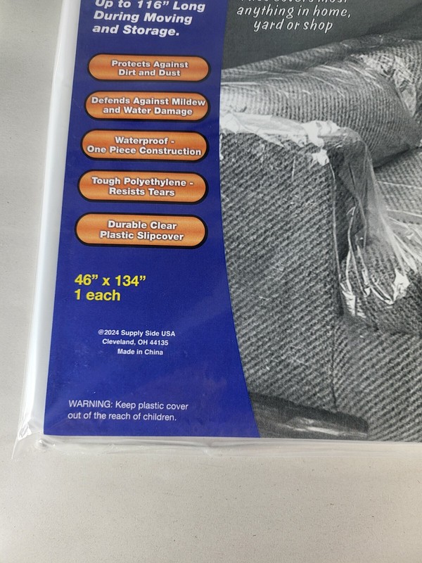 Value Store It Plastic Sofa Cover SS-9040PL Protects Sofas Up To 116" gallery
