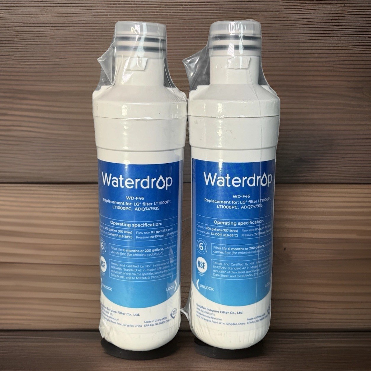 NEW 2 pack Waterdrop Replacement Filter For LG Model: WD-F46 Sealed gallery