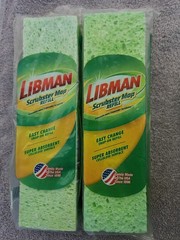 2 Pack Libman Scrubster Mop Refill #03105 Easy Change Snap-On Absorbent New