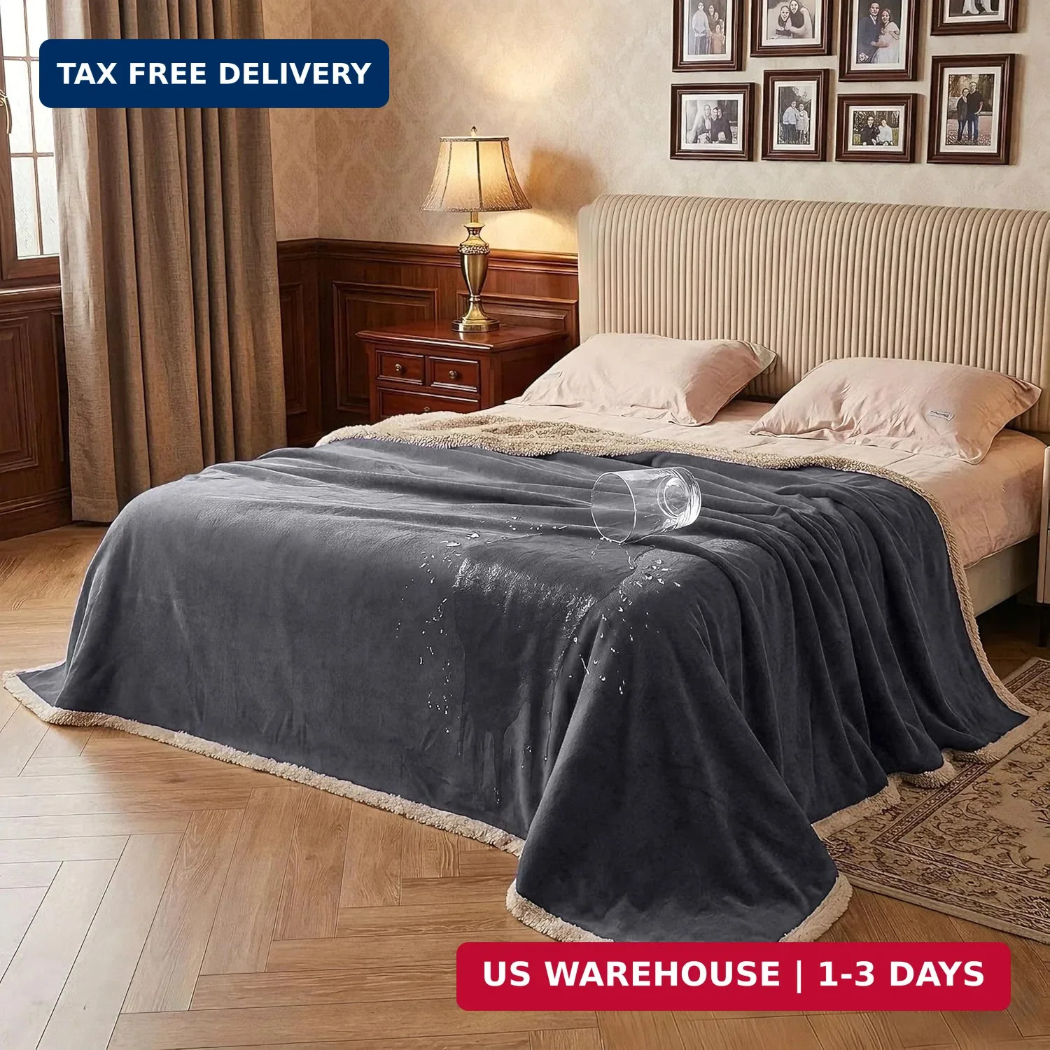 Catalonia Waterproof Blanket, Washable Leakproof Bed Cover for Couples, Reversib gallery