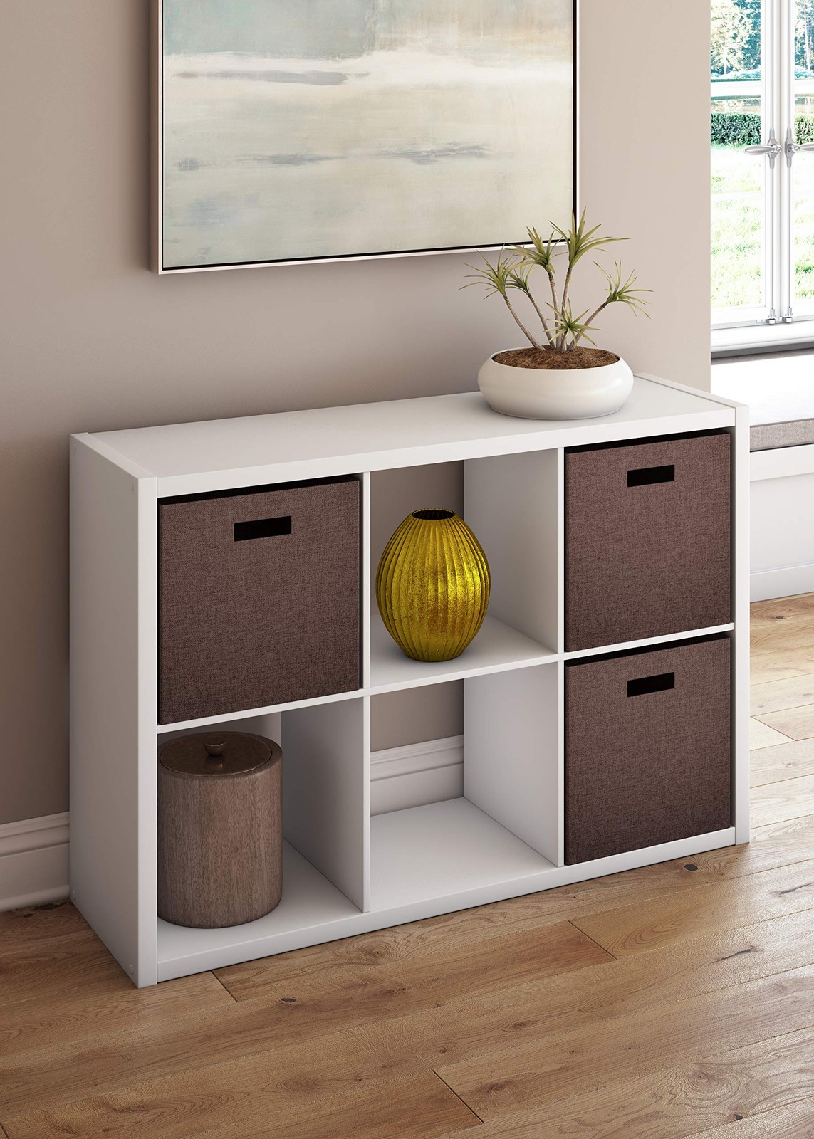 6 Cube Storage Shelf Organizer Bookshelf with Open Back Vertical or Horizontal gallery