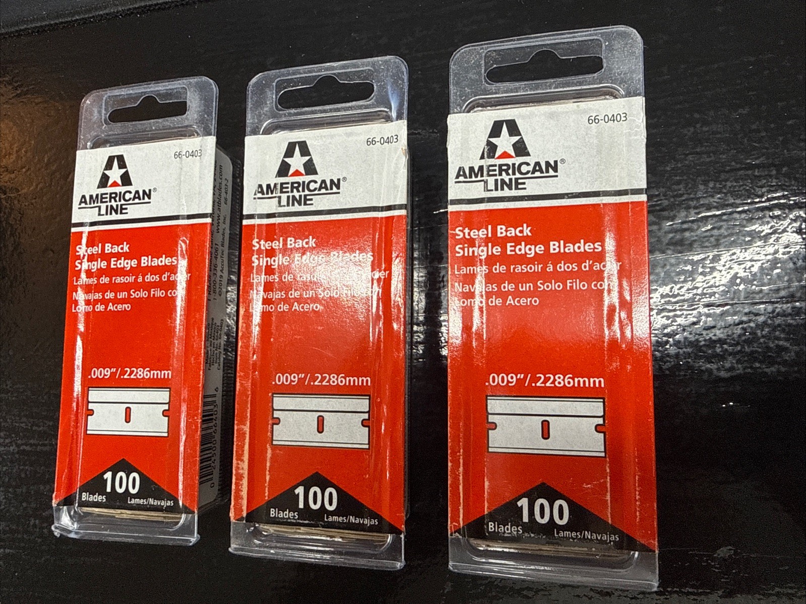 Single Edge Razor Blades .009 Steel Back American Line Carbon Steel 300 blades gallery
