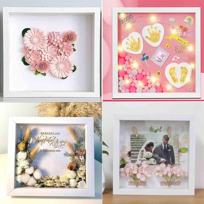 8x8 Shadow Box Frame Display Case with Letter Stickers, 3D Picture Frame, Dis... gallery