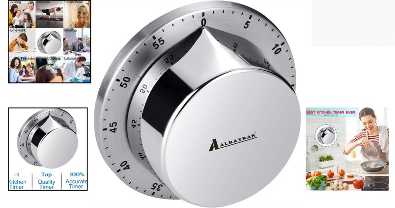 70db Loud Timer, Waterproof Stainless Steel Design - Ultimate Cooking Companion gallery
