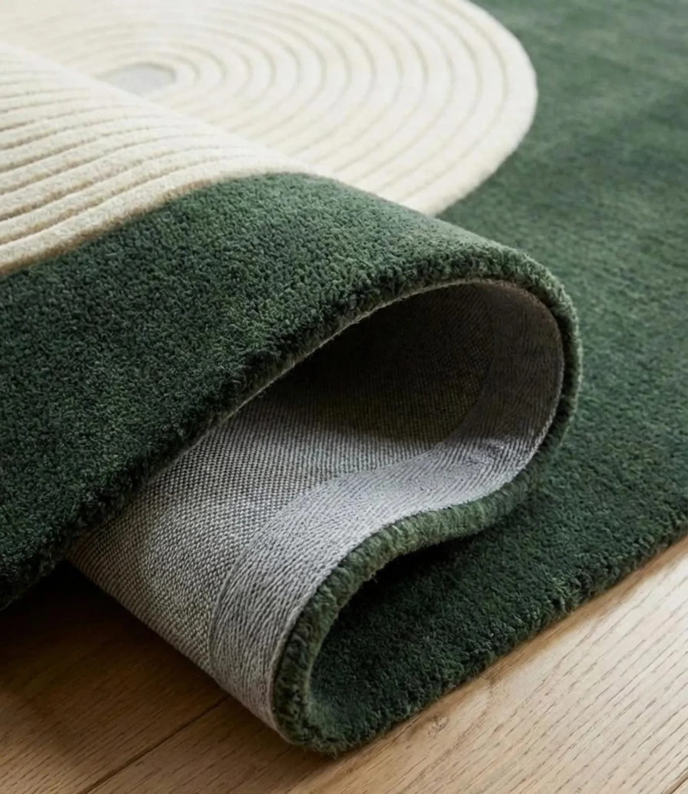 Modern Abstract Oval Area Rug, Green Beige Living Room Carpet, Scandinavian gallery