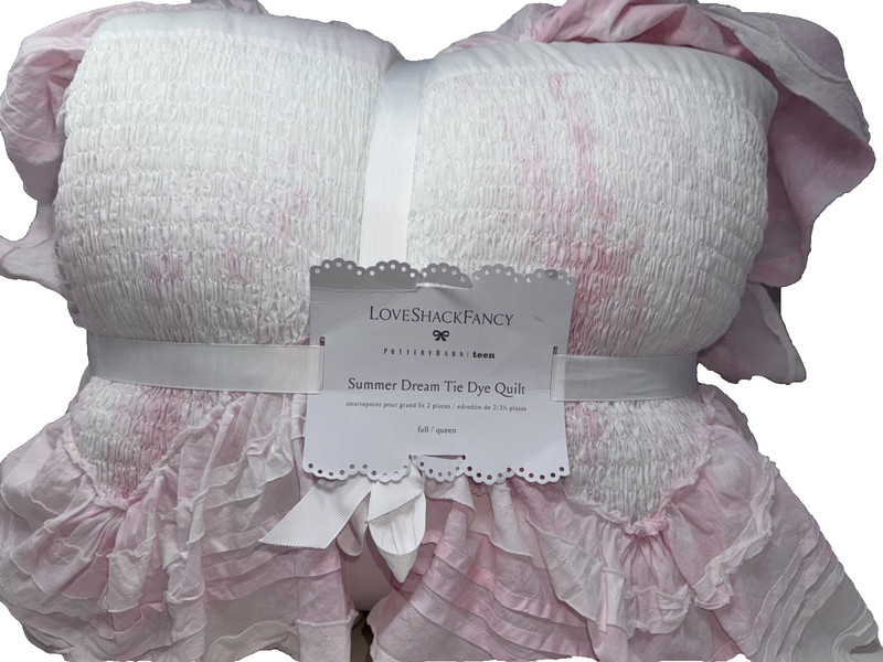 Pottery Barn LoveShackFancy Summer Dream Tie-Dye F/Q Quilt & 2 Standard Shams gallery
