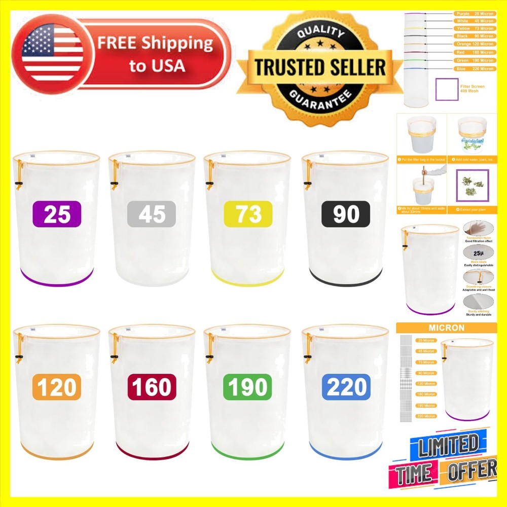 Color-Coded 5 Gallon Filter Bag - Durable Nylon for Hydroponics and Straining