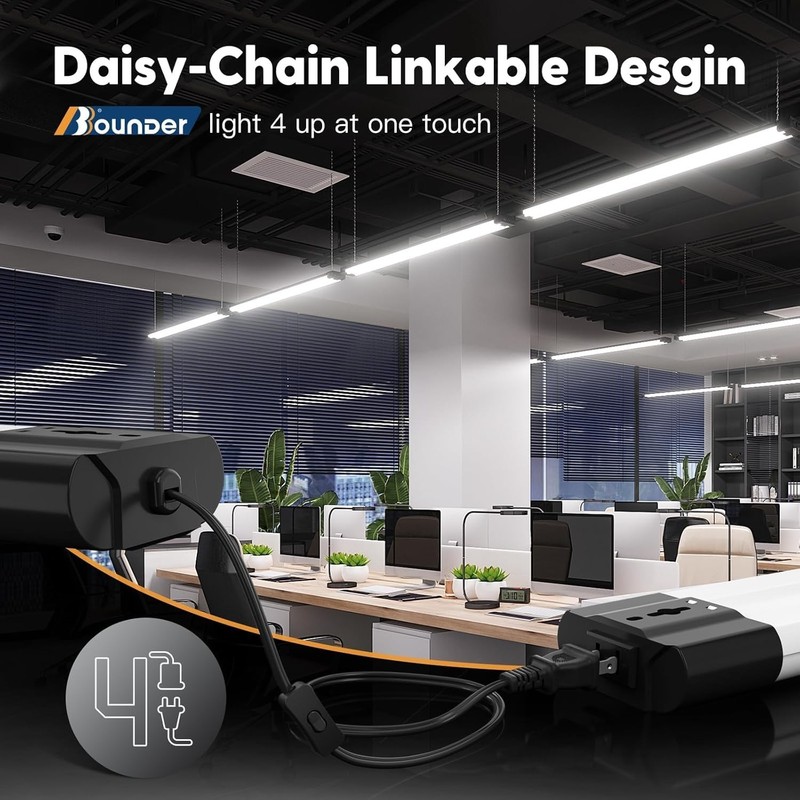 12 Pack Linkable LED Shop Light with Reflector, Super Bright 6500K Cool Dayli... gallery