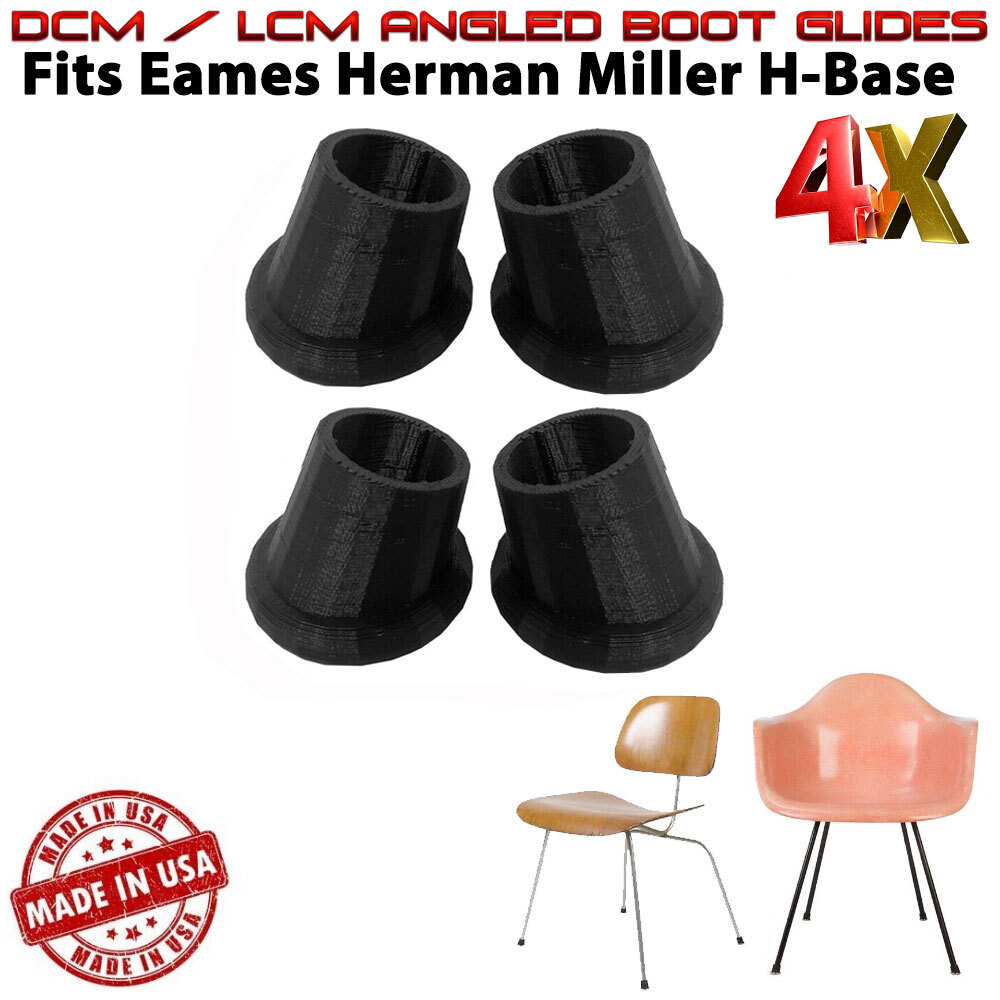 Eames Herman Miller H-Base, DCM / LCM Angled Boot Glides Feet Replacement 4 Pack gallery