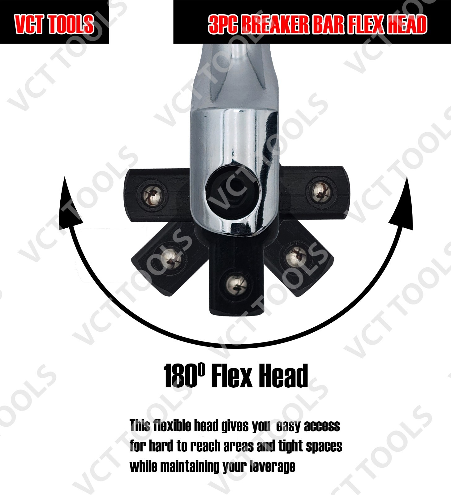 3pc Breaker Bar Set 1/4' 3/8'' 1/2'' Dr Breaker Bars 6" 10" 15" Length gallery