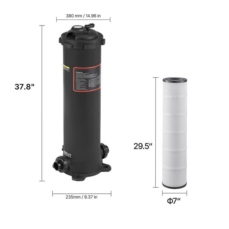 100 sq.ft² Cartridge Pool Filter Valve 6142 GPH Swimming Pool Filtration System gallery