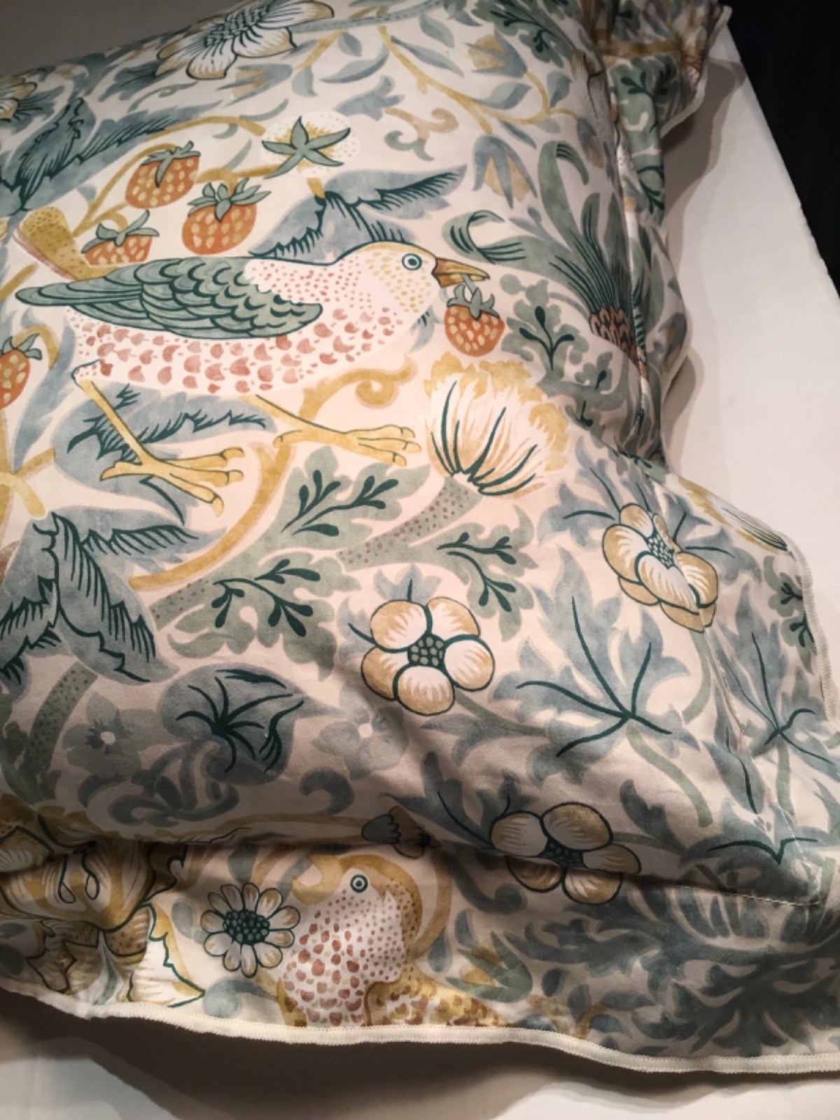 WILLIAM MORRIS & Co Pillow Cover & Insert 18 x 18 Strawberry Thief green gallery