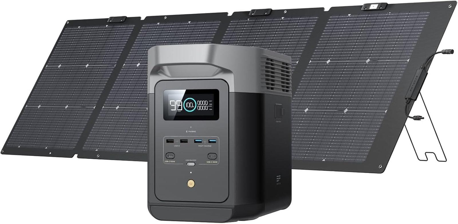 EF ECOFLOW 1,800-W Portable Power Station Generator, DELTA 2 w/ 220W Solar Panel gallery