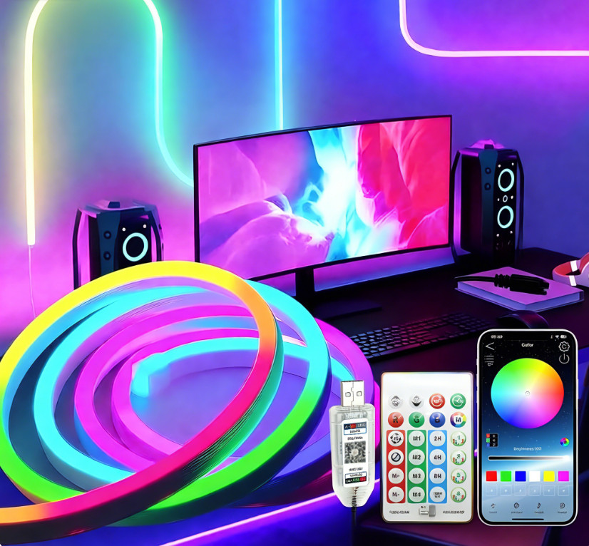 Smart LED Strip Lights, Neon Rope Light with App/Remote Control, Color Changing gallery