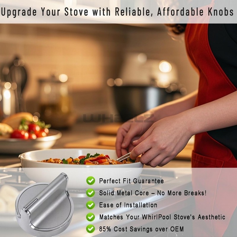 2X W10594481 Gas Range Stove Knobs Replaces fit Whirlpool Range WCG97US0DS00 gallery