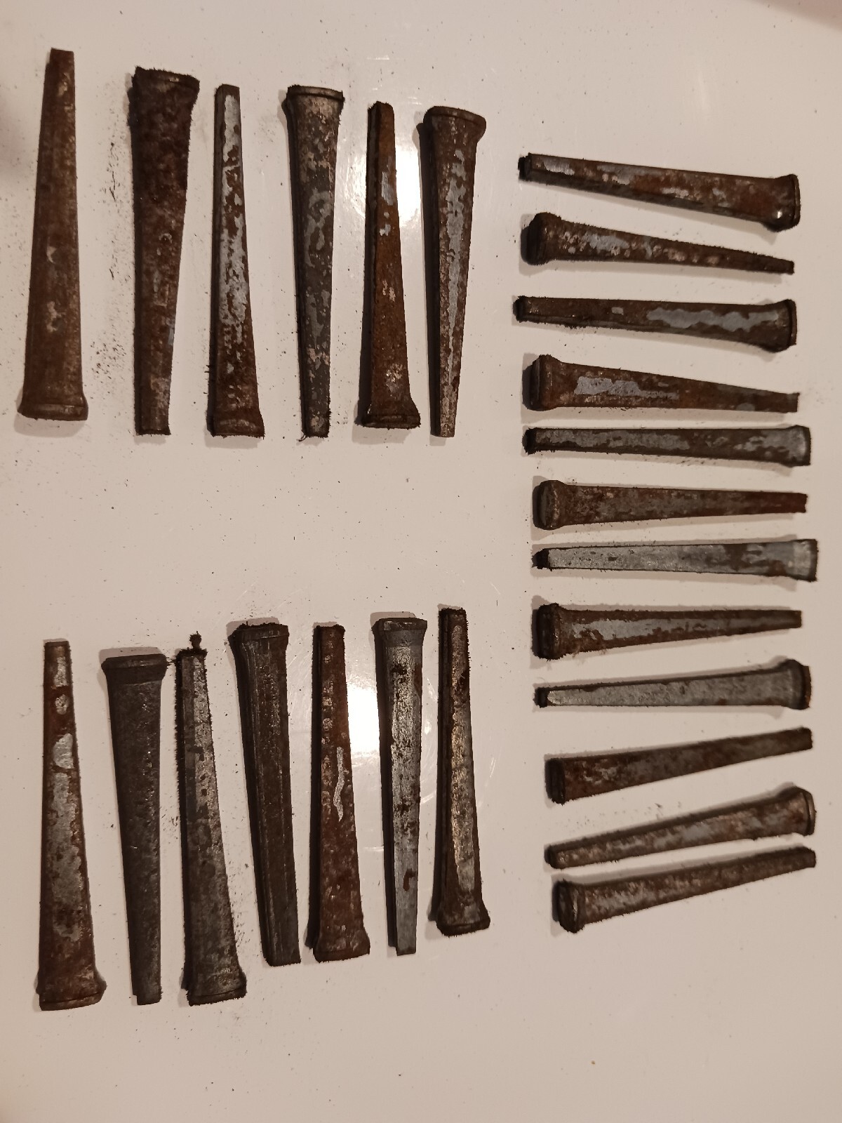 (25) Old Hand Cut 2" Square Head Nails, Rusty,Vintage,Craft. gallery