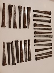 (25) Old Hand Cut 2″ Square Head Nails, Rusty,Vintage,Craft.