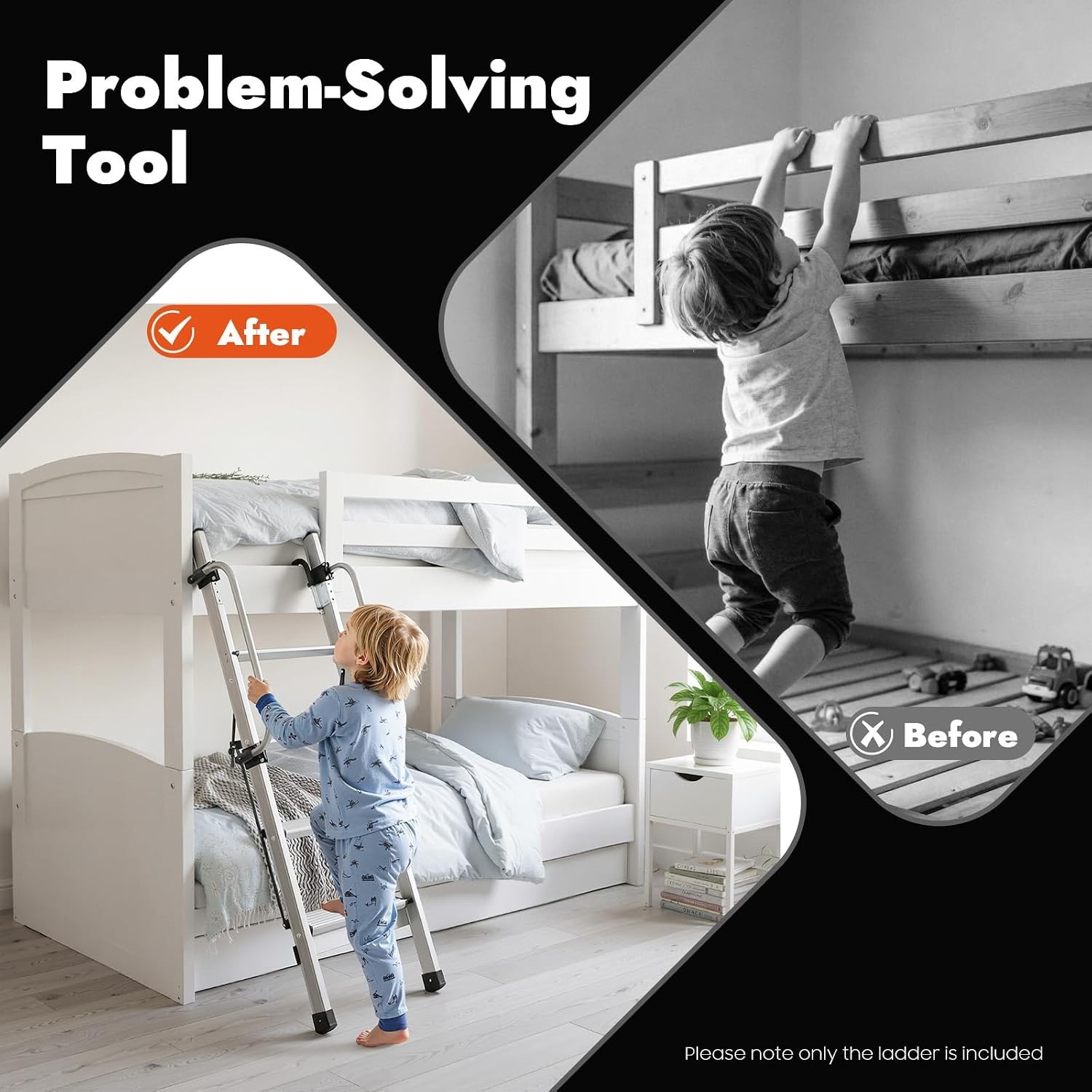4 Step Aluminum RV Bunk Bed Ladder Adjustable Handrail 4.7ft Folding Ladder gallery