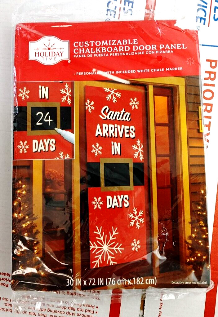 Holiday Time Customizable Chalkboard Door Panel Christmas Decor Santa Countdown gallery