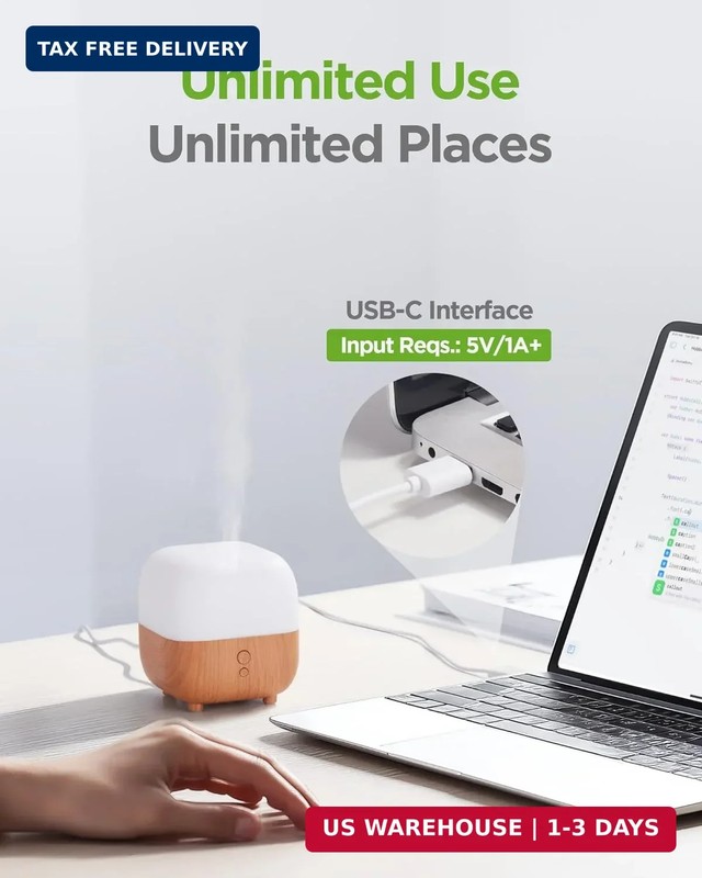 InnoGear 150ml Essential Oil Diffuser, 5-in-1 Diffusers for Home Scent 8 LED Col gallery