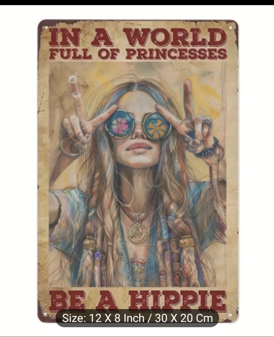 Bohemian Peace Sign Decor - Hippie Wall Art - 1960s 1970s Hippie Artwork Gift gallery