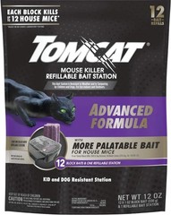 Tomcat Advanced Formula Mouse Killer with Refillable Bait Station + 12 Refills
