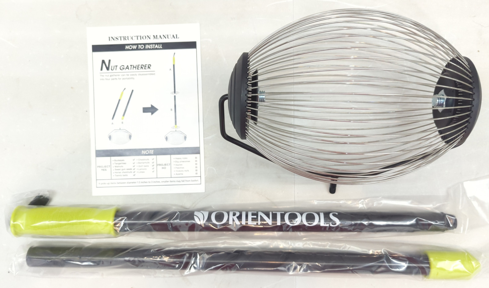 ORIENTOOLS Nut Gatherer Garden Rolling Nut Harvester Picks up Balls Pecans, etc. gallery