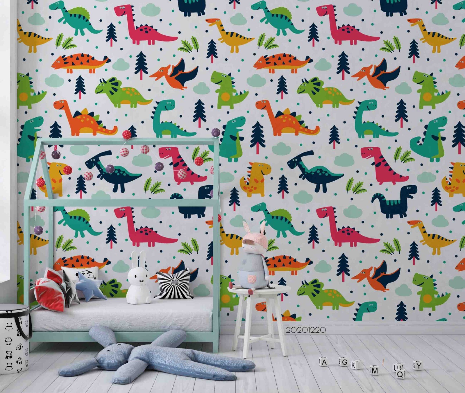 3D Dinosaur Tree Cartoon Pattern Wallpaper Wall Murals Removable Wallpaper gallery