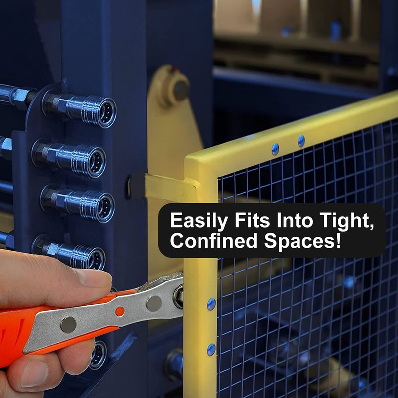 Ratcheting Right Angle Screwdriver Hex Drive 90 Degree Offset + 10pc Bits Set! gallery