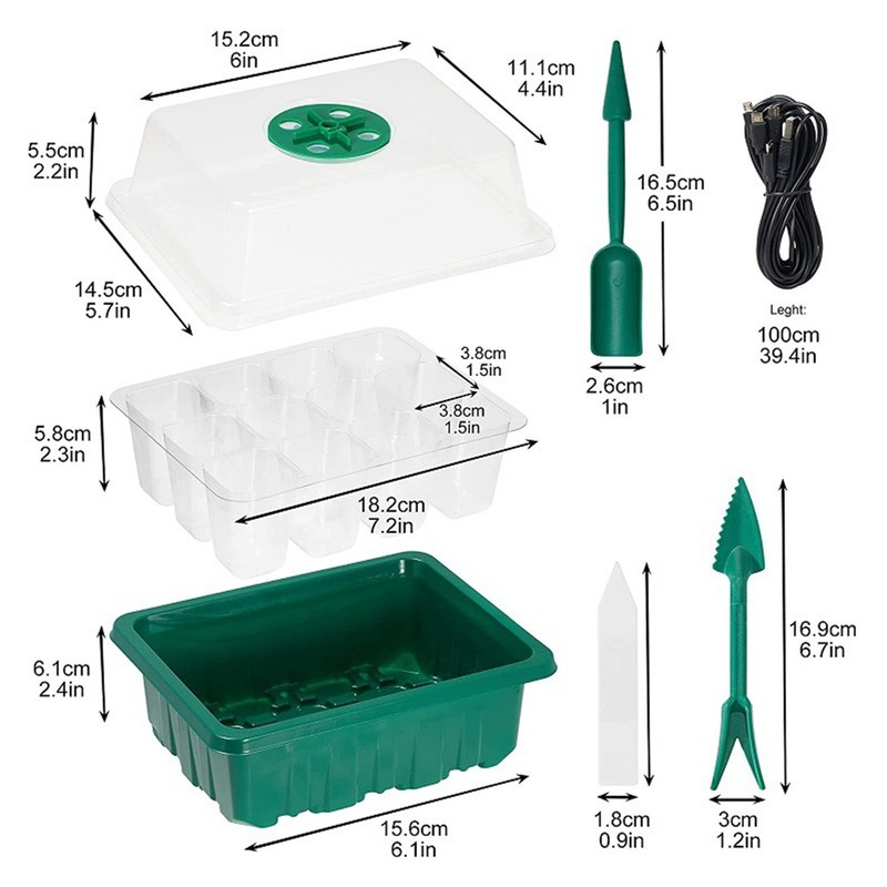 5 Pack Seed Starter Tray with Grow Light Seed Starter Kit Plant Germination Kit gallery
