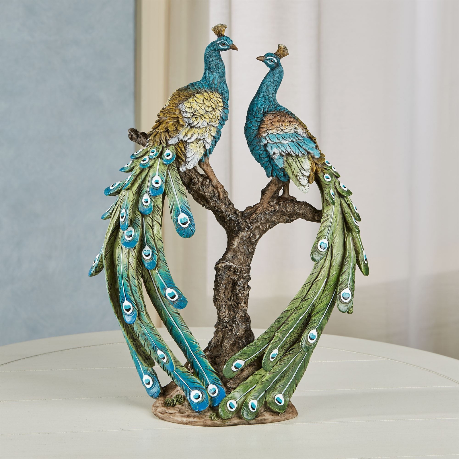 Ardent Peacock Realistic Table Sculpture gallery